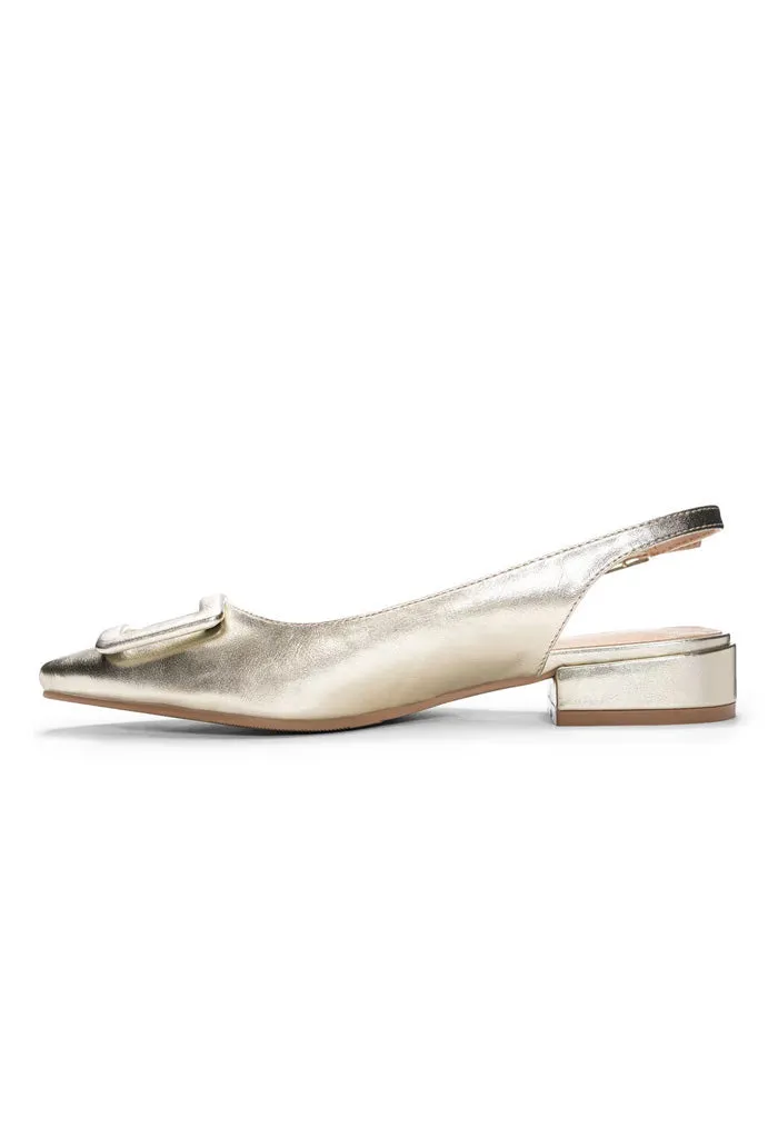 Sweetie Metal Slingback-Gold