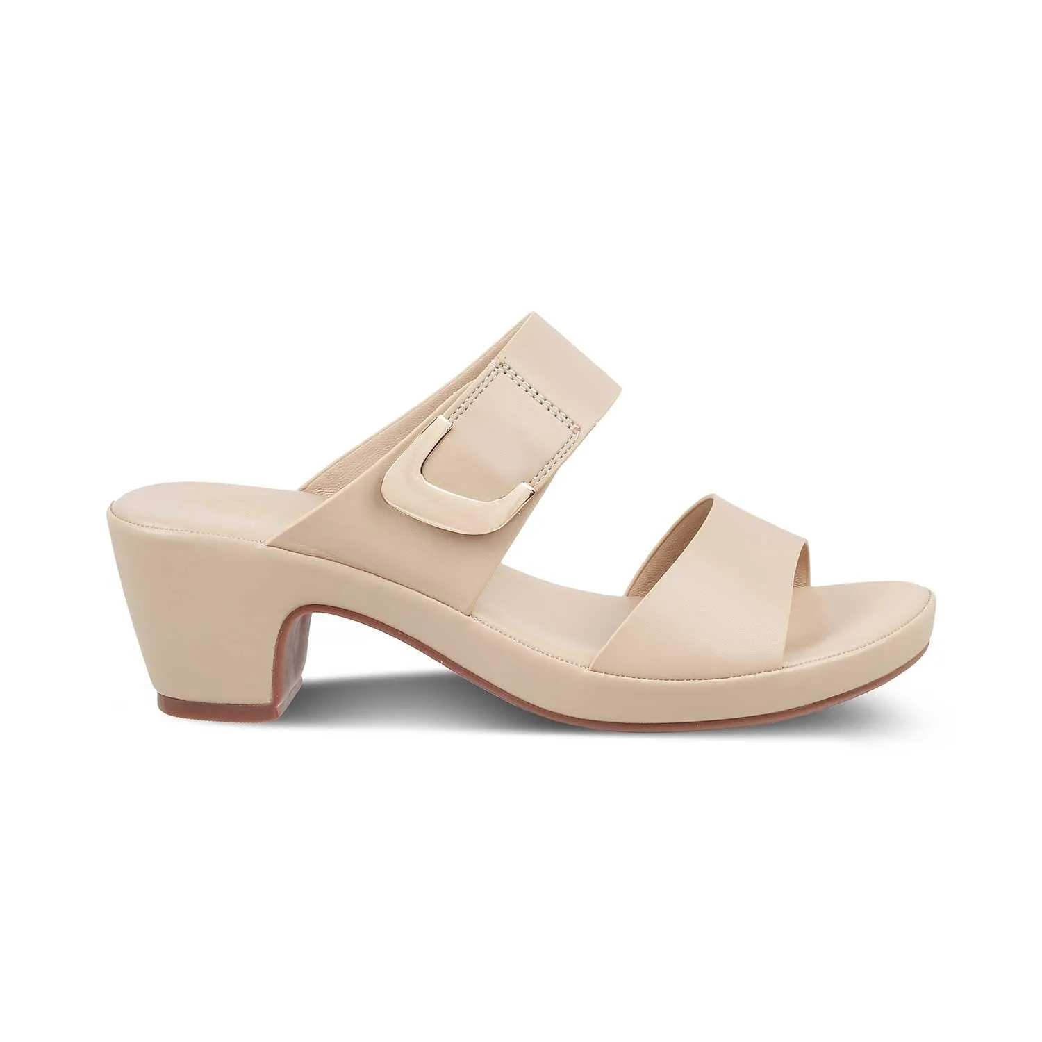 The Bona Beige Women's Casual Block Heel Sandals Tresmode