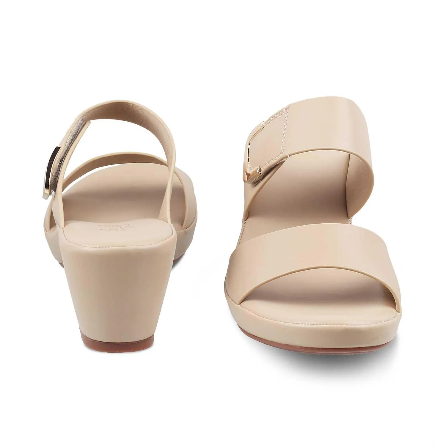 The Bona Beige Women's Casual Block Heel Sandals Tresmode