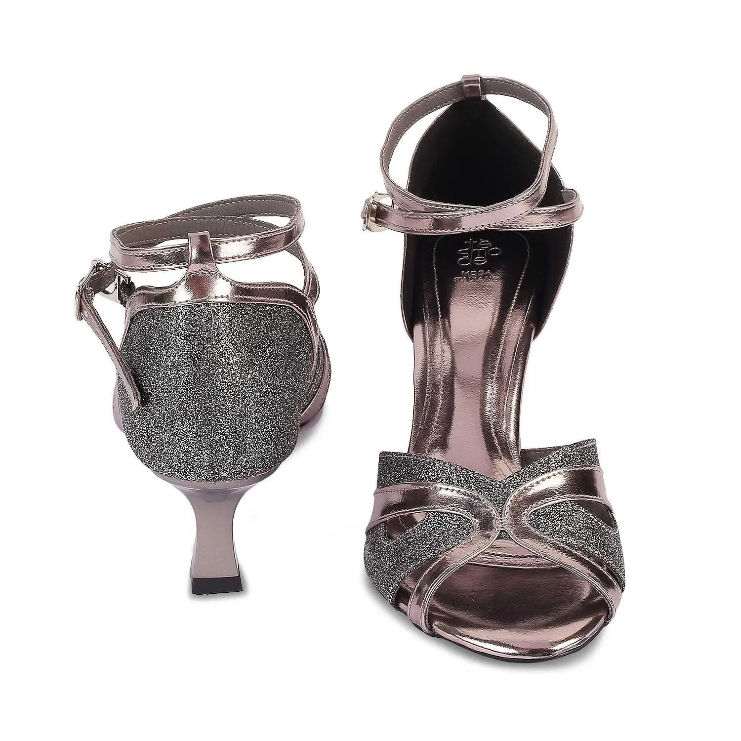 The Salare Pewter Women's Dress Heel Sandals Tresmode