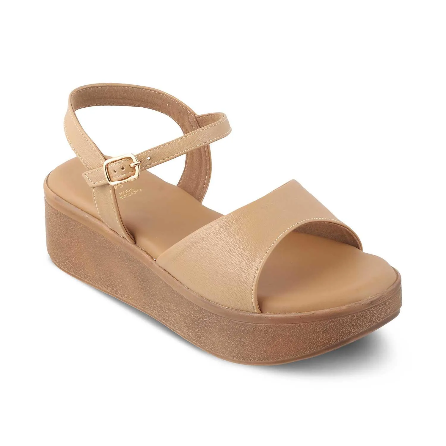 The Sin Beige Women's Dress Platform Wedge Sandals Tresmode