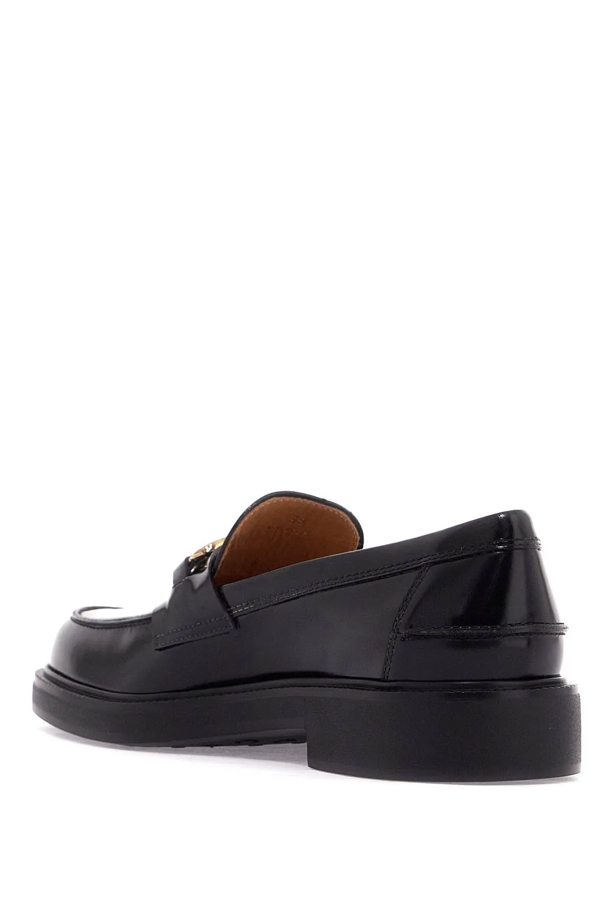 TOD'S metal logo loafers with metal detailing