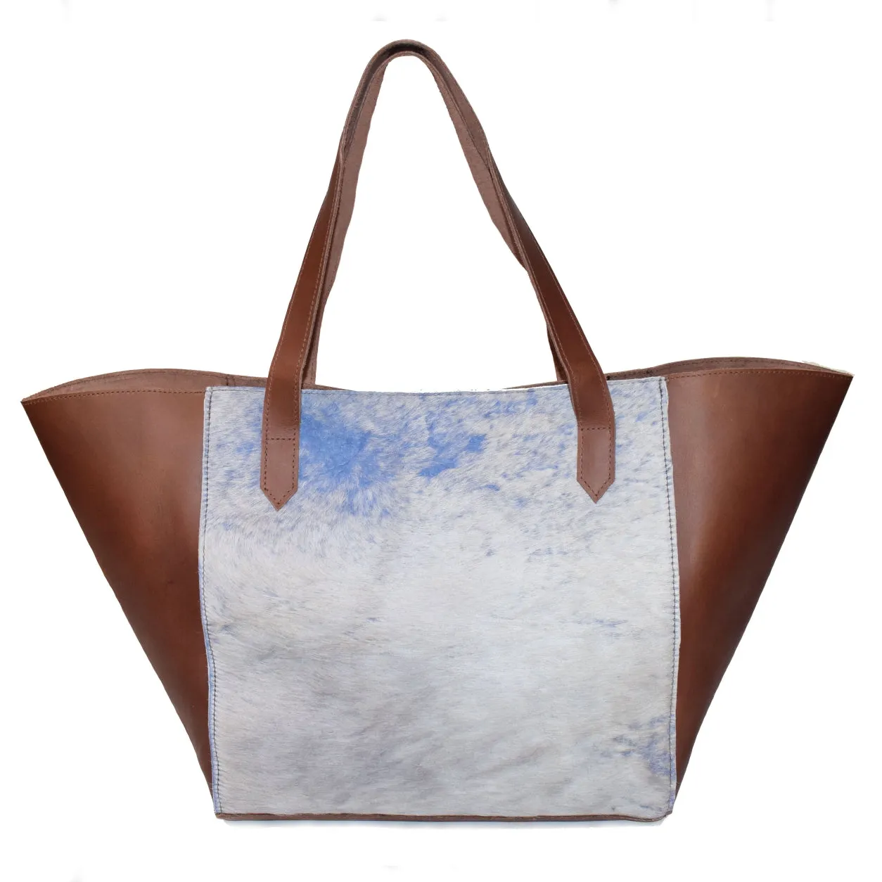 Two-Tone Tote in Stone Blue