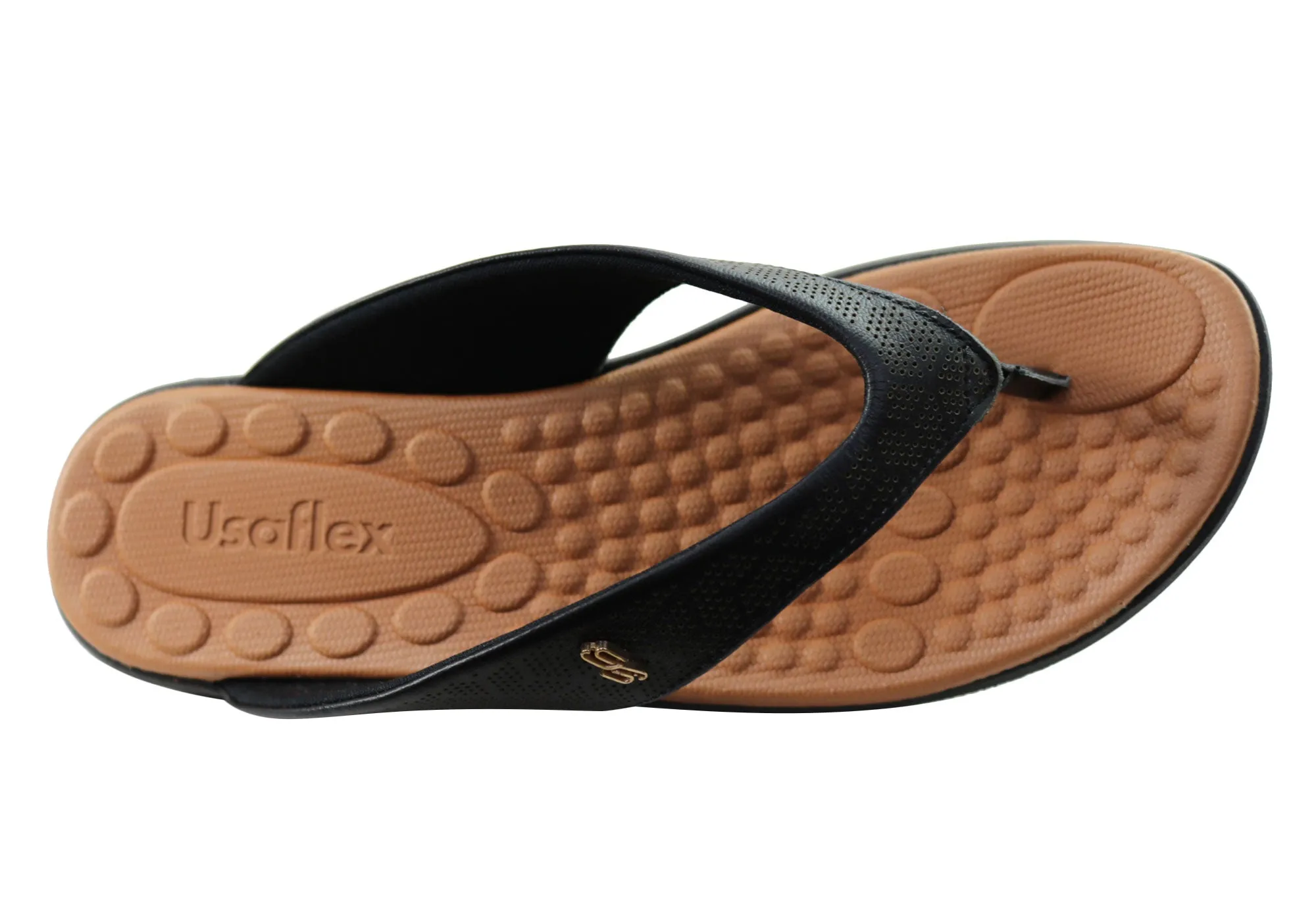 Usaflex Grove Womens Comfort Leather Thongs Sandals Made In Brazil