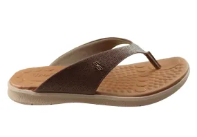 Usaflex Grove Womens Comfort Leather Thongs Sandals Made In Brazil