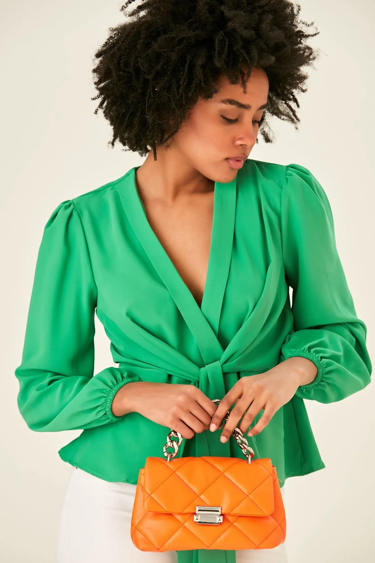 Versatile Knot Long Sleeve Top in Green