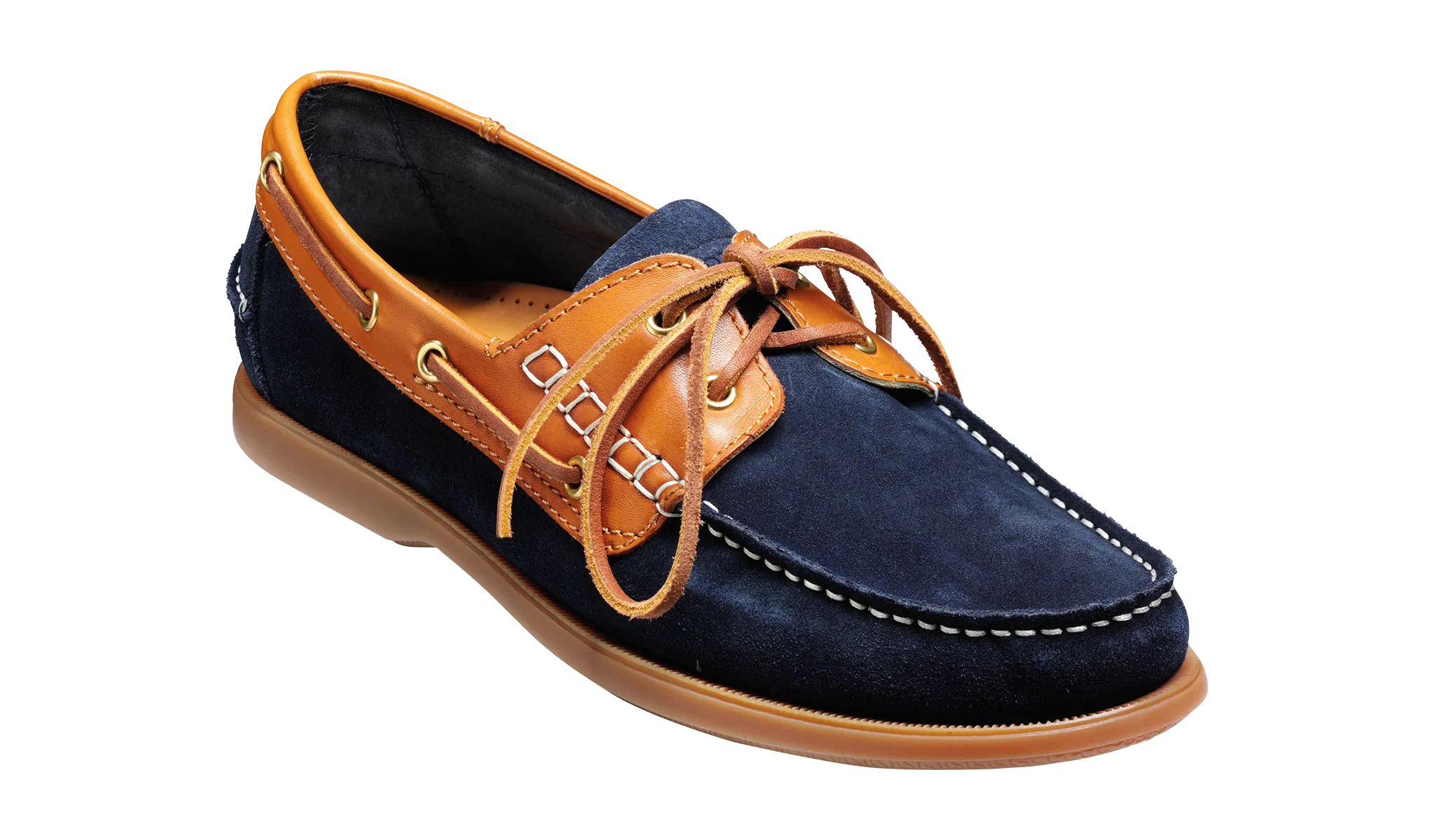 Wallis - Navy Blue Suede / Cedar Collar