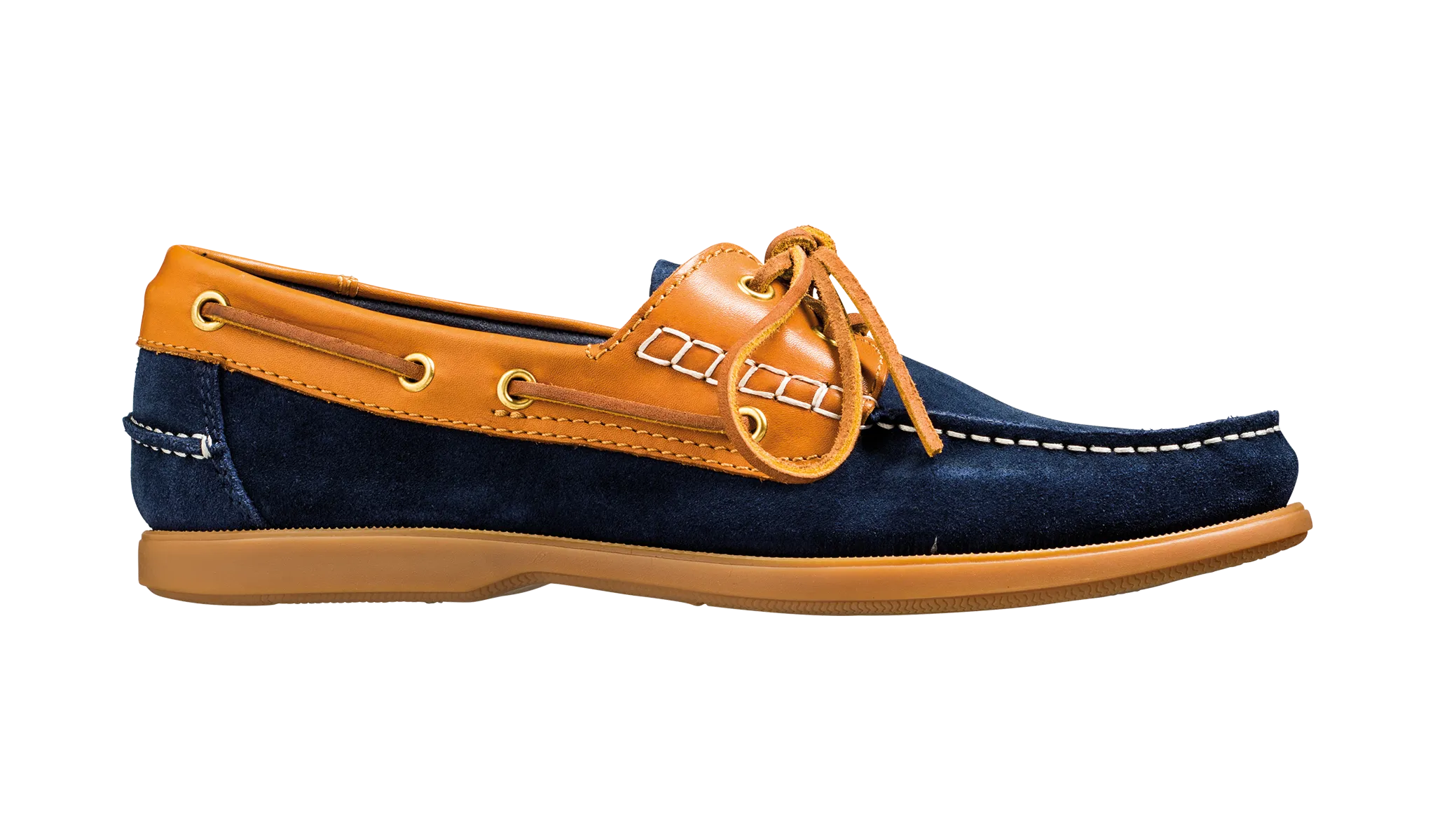 Wallis - Navy Blue Suede / Cedar Collar