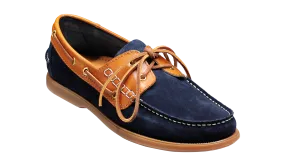 Wallis - Navy Blue Suede / Cedar Collar