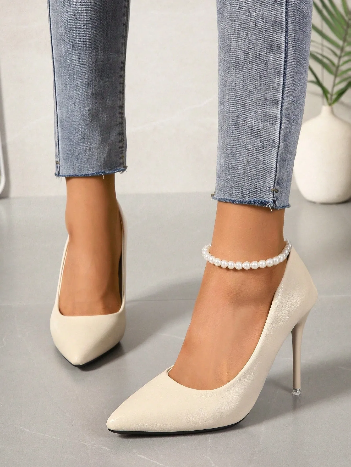 Women Minimalist Point Toe Stiletto Heeled Court Pumps, Elegant Outdoor Pumps