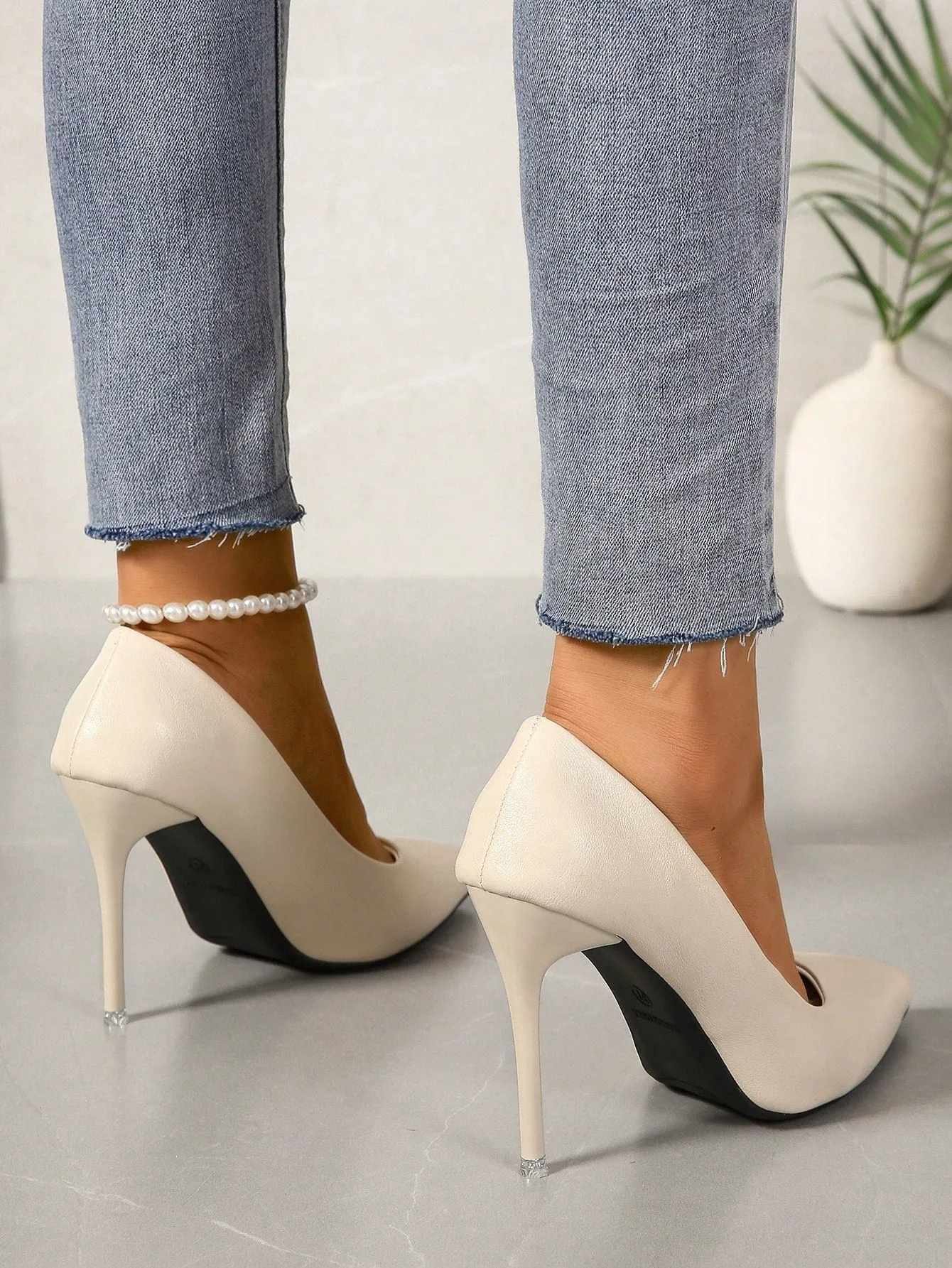 Women Minimalist Point Toe Stiletto Heeled Court Pumps, Elegant Outdoor Pumps