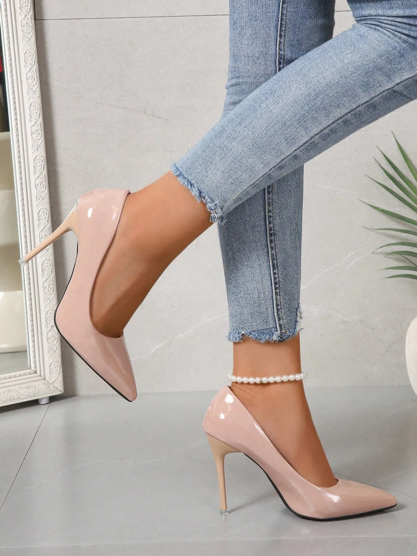 Women Minimalist Point Toe Stiletto Heeled Court Pumps, Elegant Outdoor Pumps