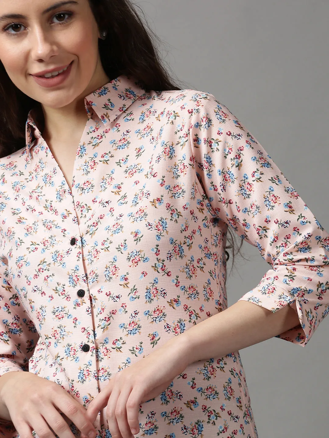 Women's Pink Printed Shirt