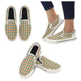 Women's Polka Print Big Size Slip-on Canvas Shoes